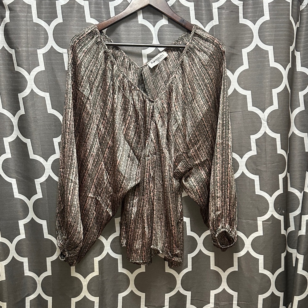 Impressions Shimmering Black and Silver Blouse